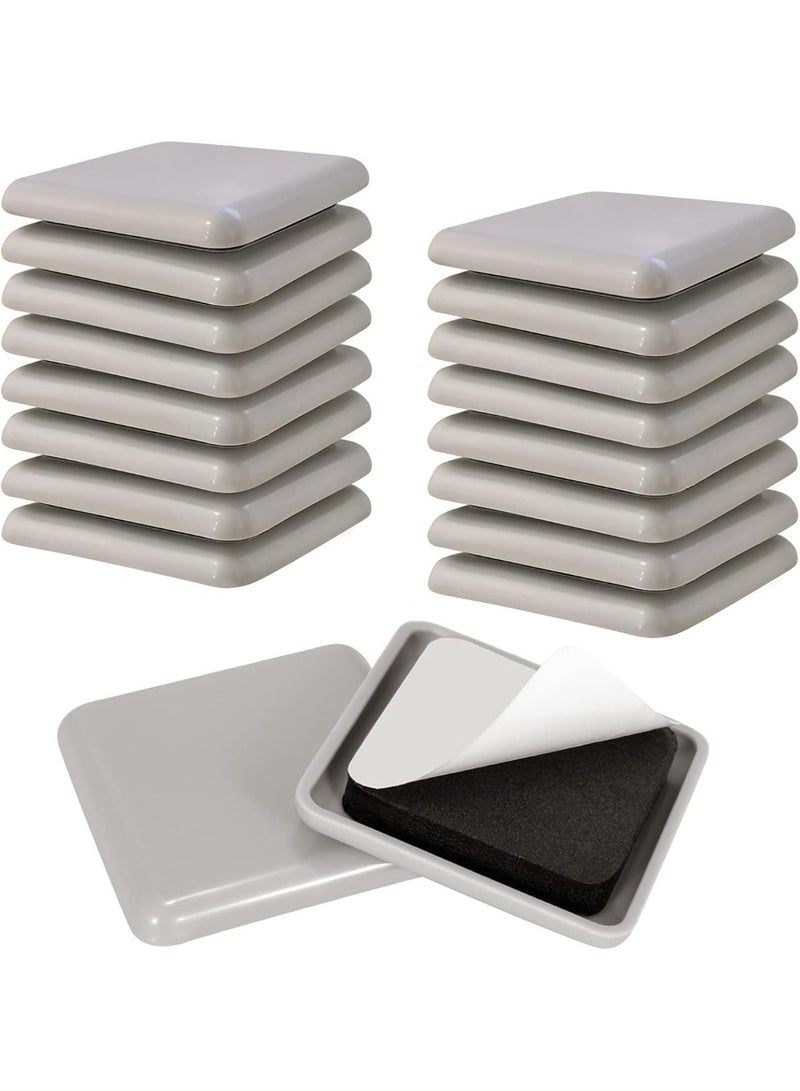 Furniture Sliders for Carpet & Hardwood Floors, 16 Pack 2 Inch Square Sliders for Moving Furniture, Floor Protection & Easy Moving - Image 1